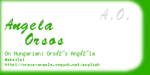 angela orsos business card